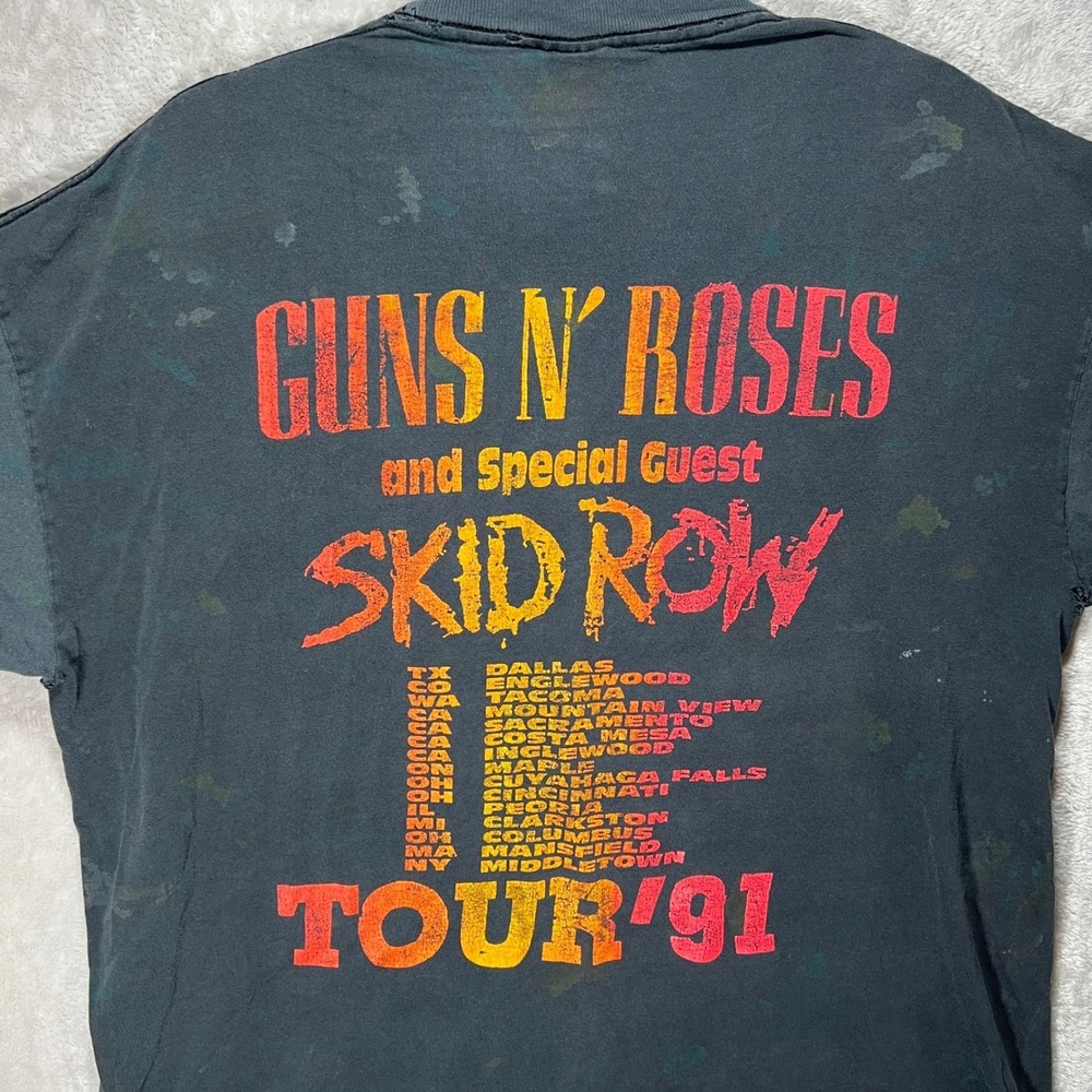 VTG 1991 Guns N Roses Skid Row Tour Size‎ XXL T-Shirt Harley Davidson Clothes